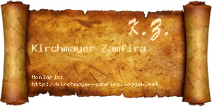Kirchmayer Zamfira névjegykártya